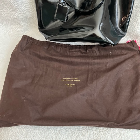 Kate Spade Large Black Patent Leather Scalloped Tote - Picture 9 of 9